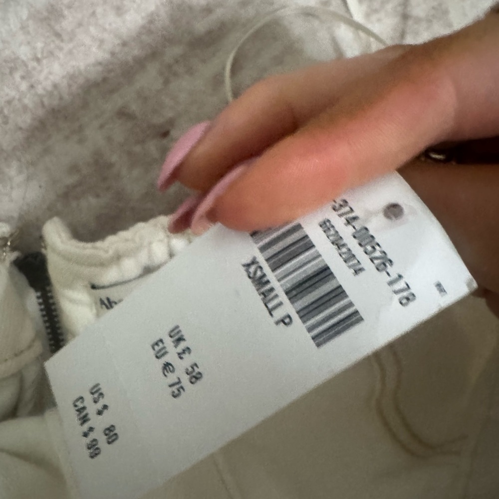 Abercrombie & Fitch Cream Strapless Button-Front Mini Dress - Picture 4 of 4